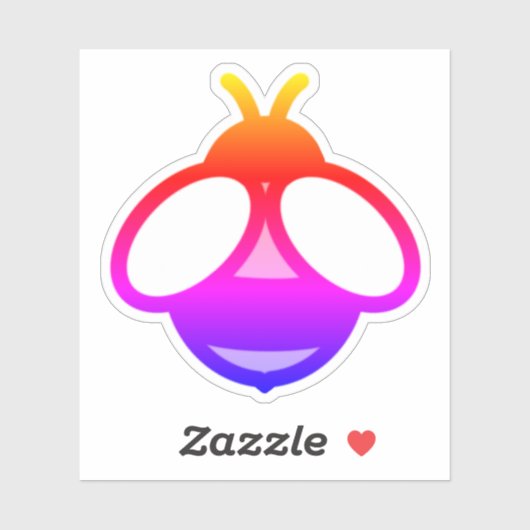 Spaß bunt Biene einfaches Design Aufkleber (Blatt)