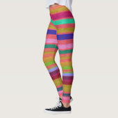 Spaß bunt Regenbogenstreifen Retro Leggings (Links)