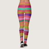 Spaß bunt Regenbogenstreifen Retro Leggings (Rückseite)