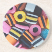 Spaß, bunt, Süßigkeiten allerlei Getränkeuntersetzer (Vorne)