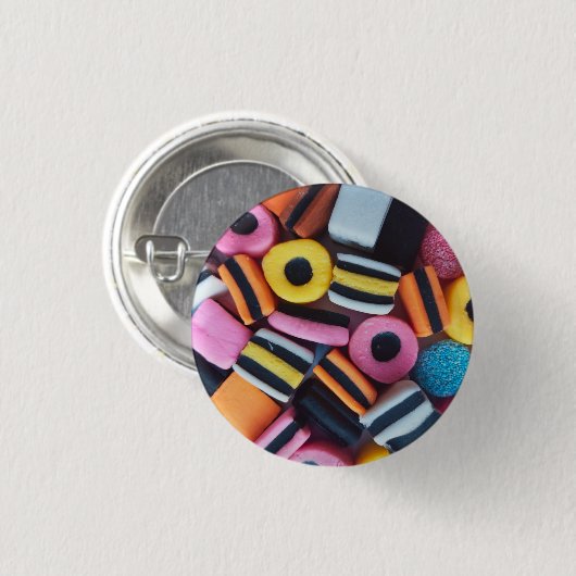 Spaß, bunt, Süßigkeiten Button (Vorne & Hinten)