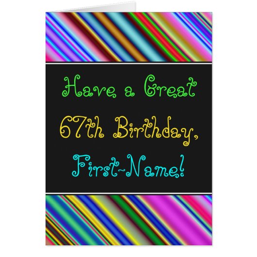 Spaß, bunt, Whimsical 67. Geburtstagskarte (Vorne)