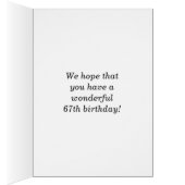Spaß, bunt, Whimsical 67. Geburtstagskarte (Innen (Rechts))