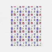 Spaß-bunte Cartoon-Eulen-Fleece-Decke Fleecedecke (Vorderseite)