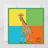 Spaß-bunte kleine Giraffen-Foto-Einladung Einladung (Rückseite)