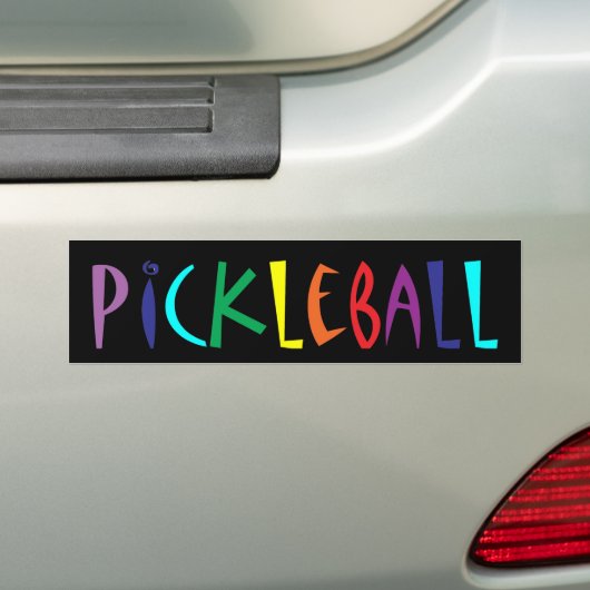 Spaß bunte Pickleball Briefgestaltung Autoaufkleber (Auf Auto)