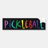 Spaß bunte Pickleball Briefgestaltung Autoaufkleber (Vorne)