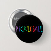 Spaß bunte Pickleball Briefgestaltung Button (Vorne & Hinten)