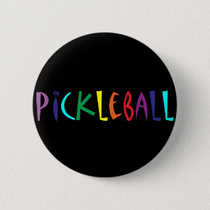 Spaß bunte Pickleball Briefgestaltung Button