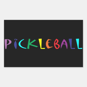 Spaß bunte Pickleball Briefgestaltung Rechteckiger Aufkleber