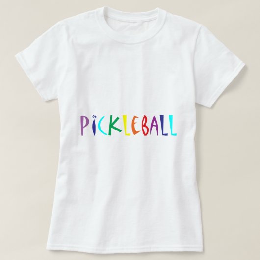 Spaß bunte Pickleball Briefgestaltung T-Shirt (Design vorne)