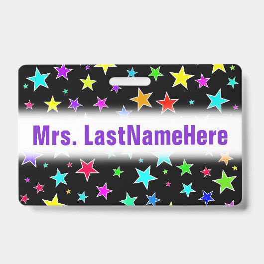 Spaß, bunte Sternchen-Vereinbarung + Ausweis (Front)