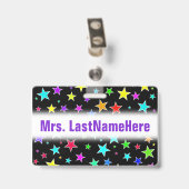 Spaß, bunte Sternchen-Vereinbarung + Ausweis (Back with Clip)