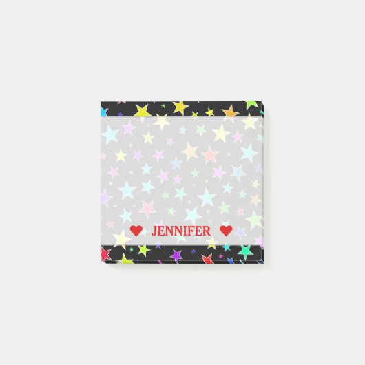 Spaß, bunte Sternchen-Vereinbarung u. Post-it Klebezettel (Vorderseite)