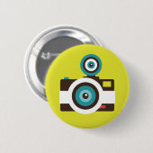 Spaß bunter FishEye Kamera-Fotograf Button (Vorne & Hinten)