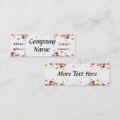 Spaß, bunter PartyConfetti Mini Visitenkarte (Vorne/Hinten)