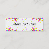 Spaß, bunter PartyConfetti Mini Visitenkarte (Rückseite)