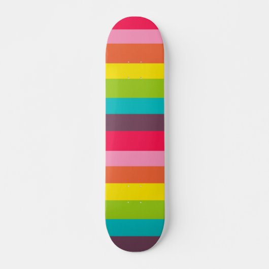 Spaß-bunter Regenbogen Stripes Girly Farbmuster Skateboard (Vorne)