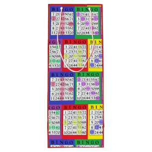 Spaß buntes BINGO kardiert Geschenk-Tasche Geschenktüte Für Weinflaschen