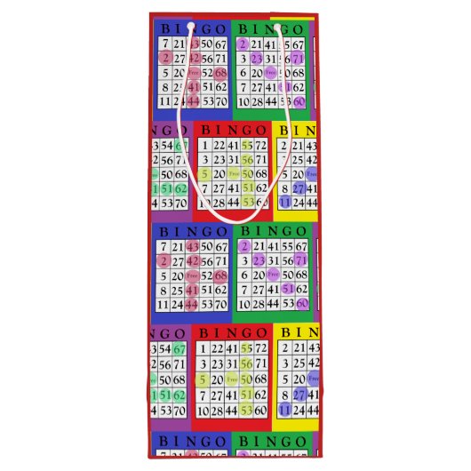 Spaß buntes BINGO kardiert Geschenk-Tasche Geschenktüte Für Weinflaschen (Rückseite)