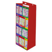 Spaß buntes BINGO kardiert Geschenk-Tasche Geschenktüte Für Weinflaschen (Vorderseite Schrägansicht)