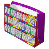 Spaß buntes BINGO kardiert Geschenk-Tasche Große Geschenktüte (Rückseite Schrägansicht)