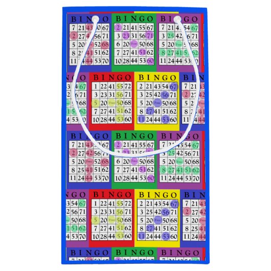 Spaß buntes BINGO kardiert Geschenk-Tasche Kleine Geschenktüte (Rückseite)