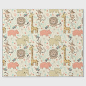 Spaß-buntes Dschungel-Tier-Muster Geschenkpapier (Flach)