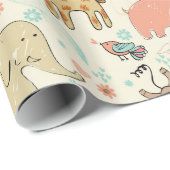 Spaß-buntes Dschungel-Tier-Muster Geschenkpapier (Rolleneckpunkt)