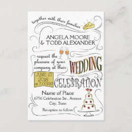 Spaß, buntes Hochzeitsdesign Einladung