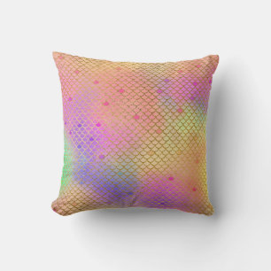 Spaß buntes Ombre Pastellmeerjungfrau-Muster Kissen