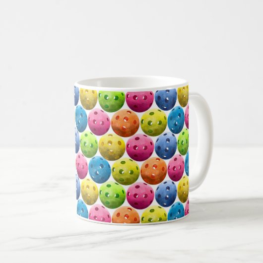 Spaß buntes Pickleball Kaffeetasse (VorderseiteRechts)