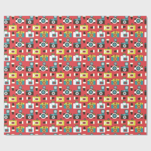 Spaß buntes Retro Lomo Kamera-Muster Geschenkpapier (Flach)