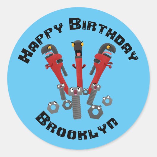 Spaß Cartoon Classic Runder Aufkleber (Vorderseite)