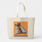 Spaß & Cartoon Deutscher Schäferhund Jumbo Stoffbeutel (Rückseite)