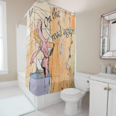 Spaß Cartoon Funny Singen in der Dusche Neuheit Duschvorhang (Beispiel)