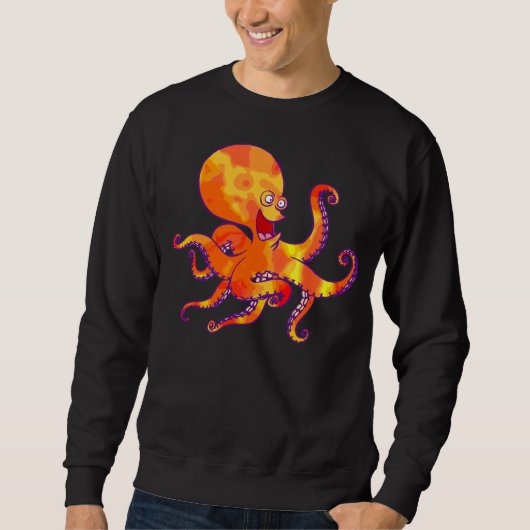Spaß-Cartoon-Kraken-Sweatshirt Sweatshirt (Vorderseite)