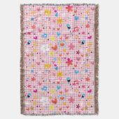 Spaß-Cartoon-Musterrosa Decke (Vorderseite Vertikal)