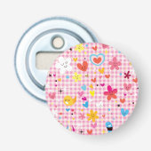 Spaß-Cartoon-Musterrosa Flaschenöffner (Vorderseite)