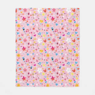 Spaß-Cartoon-Musterrosa Fleecedecke