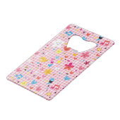 Spaß-Cartoon-Musterrosa Geldbeutel Flaschenöffner (Rückseite Schrägansicht)