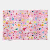 Spaß-Cartoon-Musterrosa Handtuch (Horizontal)
