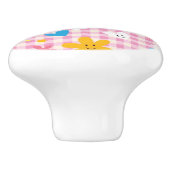 Spaß-Cartoon-Musterrosa Keramikknauf (Seitenansicht)