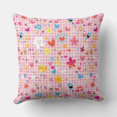 Spaß-Cartoon-Musterrosa Kissen (Rückseite)