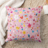 Spaß-Cartoon-Musterrosa Kissen (Decke)