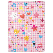 Spaß-Cartoon-Musterrosa Klemmbrett (Rückseite)