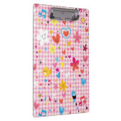 Spaß-Cartoon-Musterrosa Klemmbrett (Rechts)