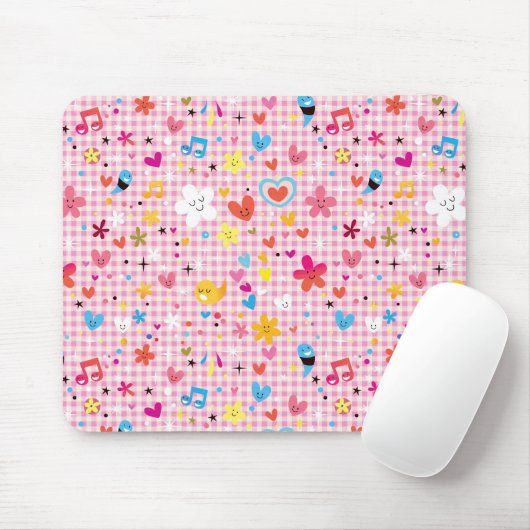 Spaß-Cartoon-Musterrosa Mousepad (Mit Mouse)