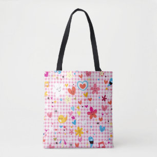 Spaß-Cartoon-Musterrosa Tasche