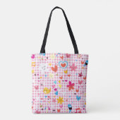 Spaß-Cartoon-Musterrosa Tasche (Rückseite)